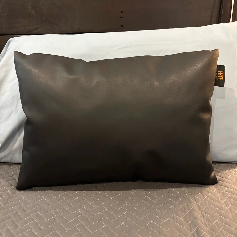 Frye Throw Pillow Black Faux Woven 19